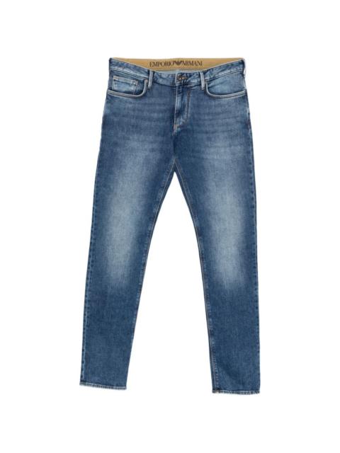 EMPORIO ARMANI J06 faded-effect slim-fit jeans