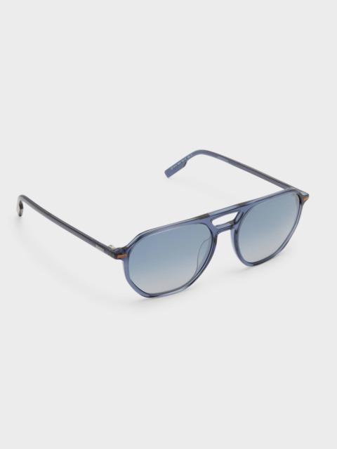 Men's Double Bridge Aviator Sunglasses