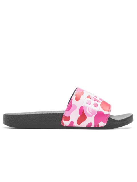 A BATHING APE® ABC CAMO SLIDE SANDALS  - PINK