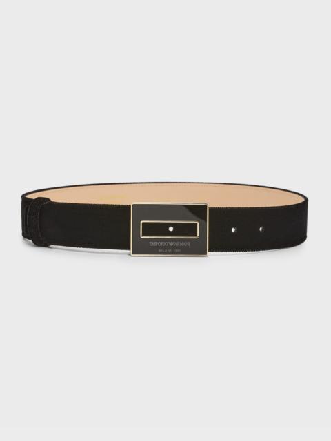 EMPORIO ARMANI Logo-Buckle Leather Belt