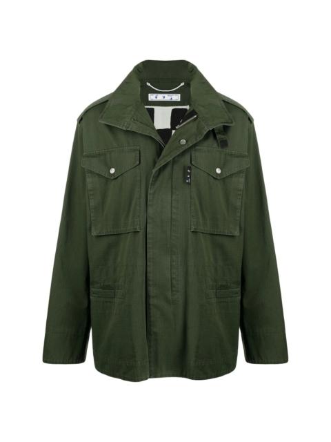 Arrows-motif hooded jacket