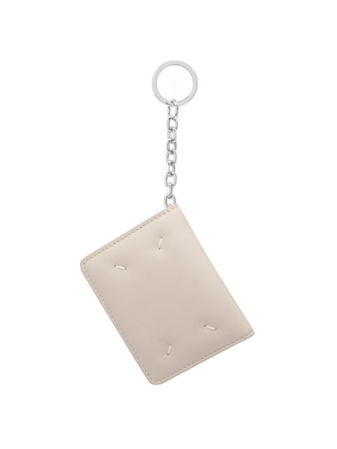 Padded Leather Keychain Cardholder Greige in Greige
