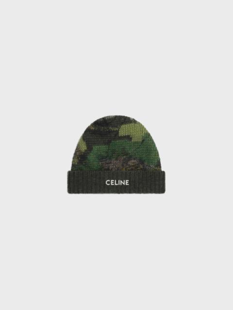 Celine beanie in camouflage wool