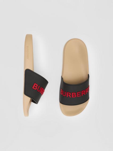 Burberry Logo Detail Two-tone Slides