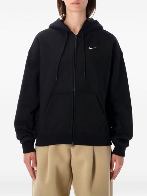 Nike logo-embroidered zip-up hoodie