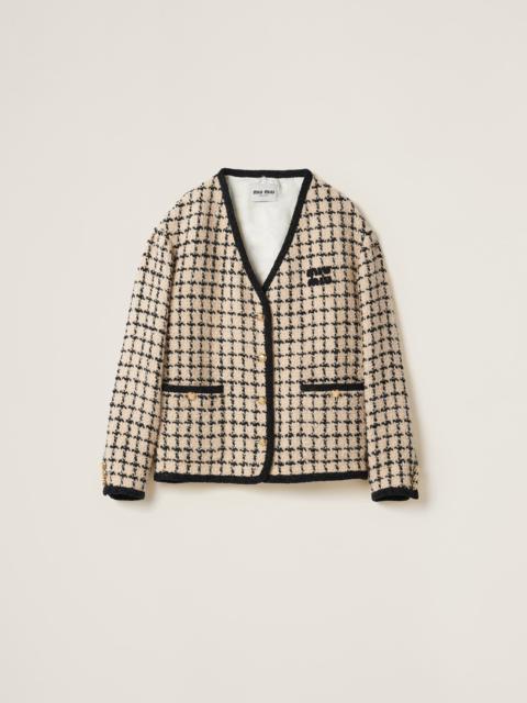 ジャケット MiuMiu | Single-breasted check lame jacket Miu Miu Single-breasted check lamé jacket | REVERSIBLE