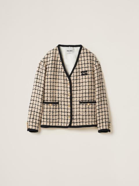 Miu Miu Single-breasted check lamé jacket