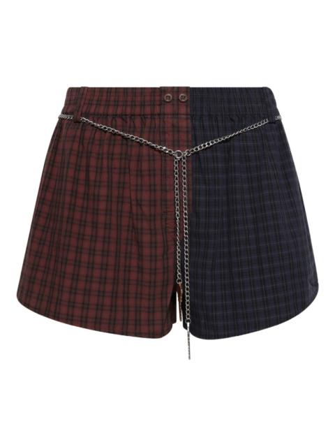 Alexander Wang plaid chain-belt shorts