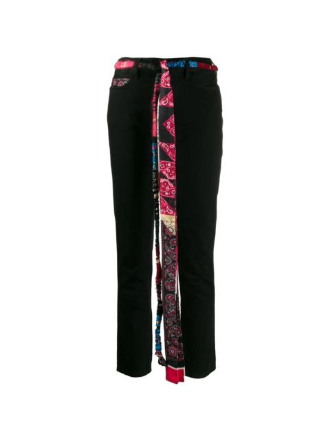 Alanui silk bandana skinny jeans
