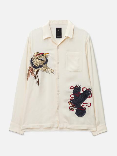 MAHARISHI CROW AND HERON CAMP COLLAR SHIRT