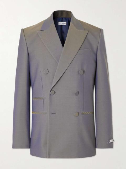 Burberry Double-Breasted Wool Suit Jacket