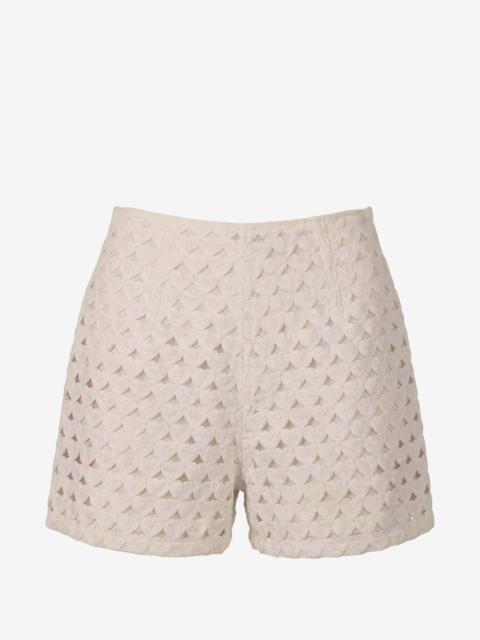 Valentino heart-motif crochet-knit shorts