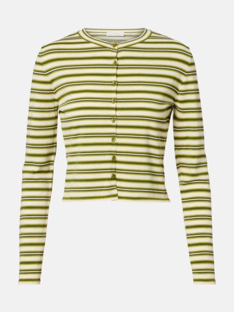 FAITHFULL Cinta striped cotton-blend cardigan