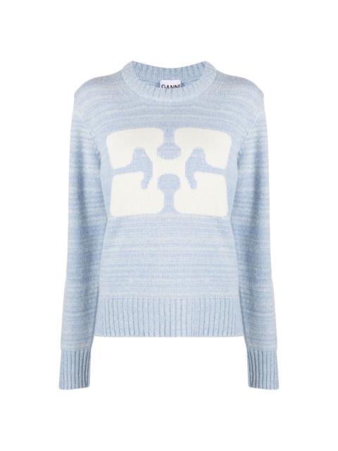 intarsia-knit logo jumper