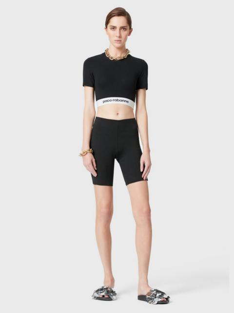 rabanne BODYLINE BLACK BIKE SHORT IN JERSEY