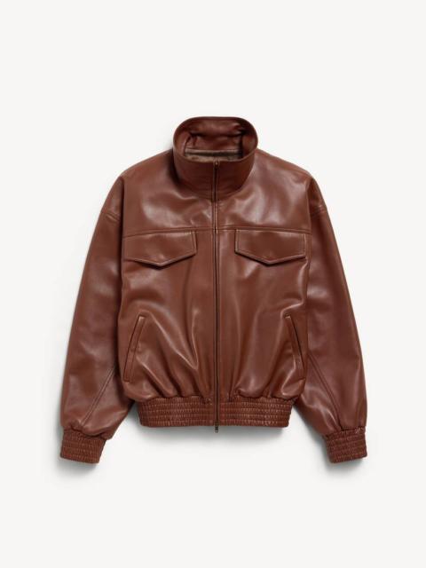 BALENCIAGA Women's High Collar Blouson in Chestnut