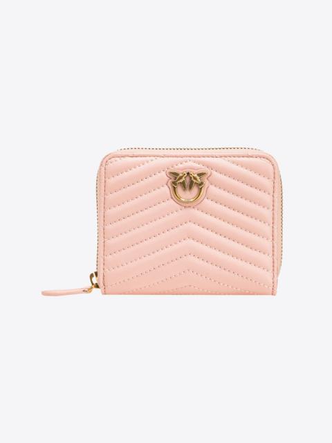 PINKO SQUARE QUILTED NAPPA LEATHER ZIP-AROUND PURSE