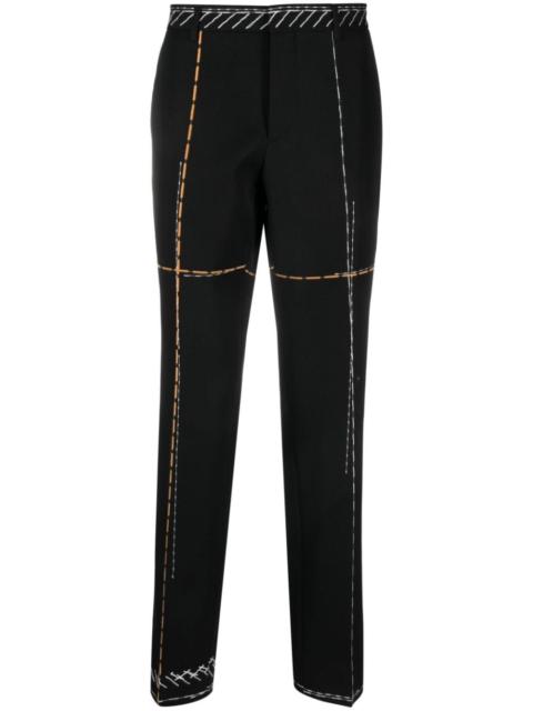 Moschino contrast-stitching virgin wool trousers