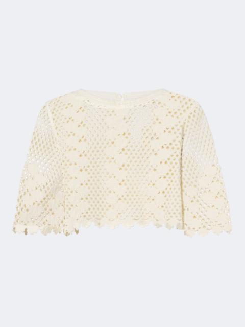 POSSE Saskia cropped crochet cotton top