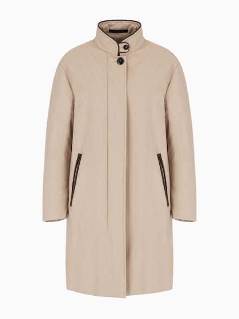 Cashmere coat with leather details