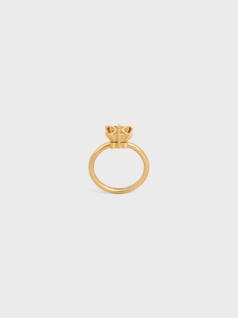 CELINE Triomphe Solitaire Ring in Brass with Gold Finish