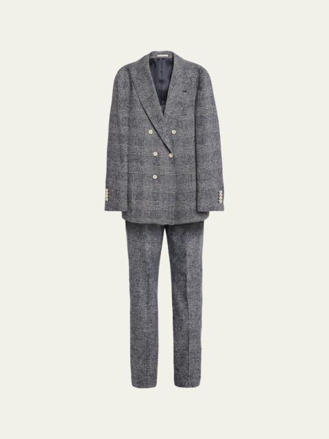 Brunello Cucinelli Men's Double-Breasted Plaid Suit