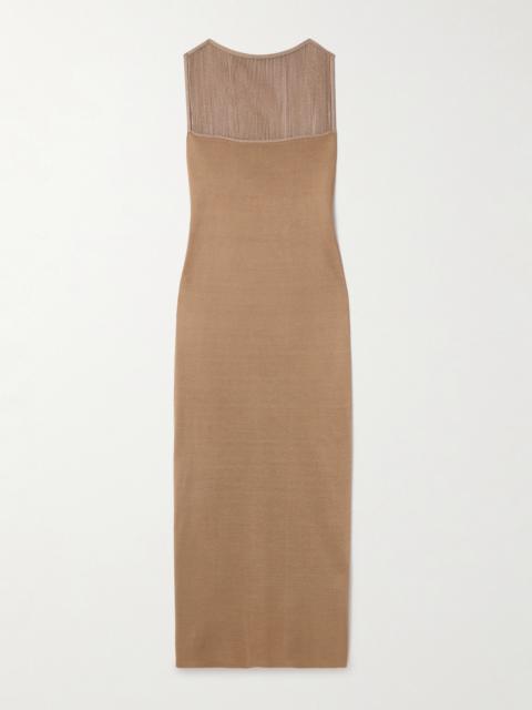 KHAITE Ruslan Fringed Knitted Maxi Dress