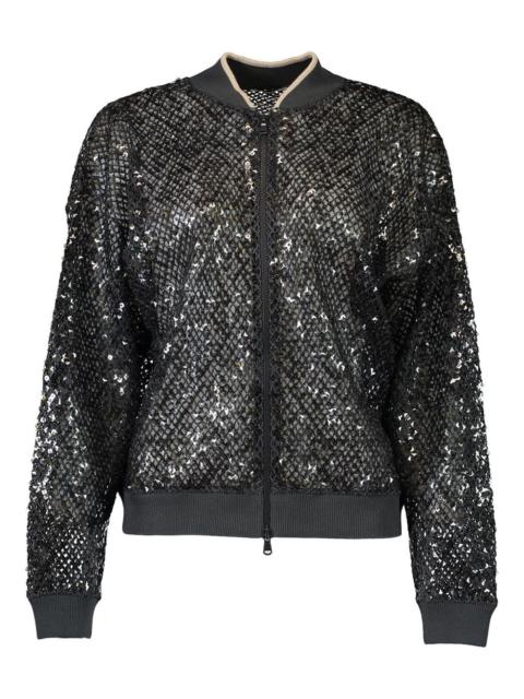 Brunello Cucinelli sequin-knitted bomber jacket