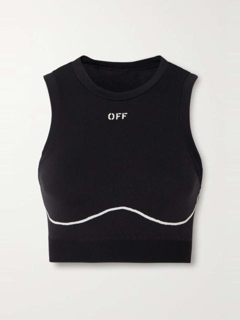 Off-White Off Stamp ribbed stretch sports bra