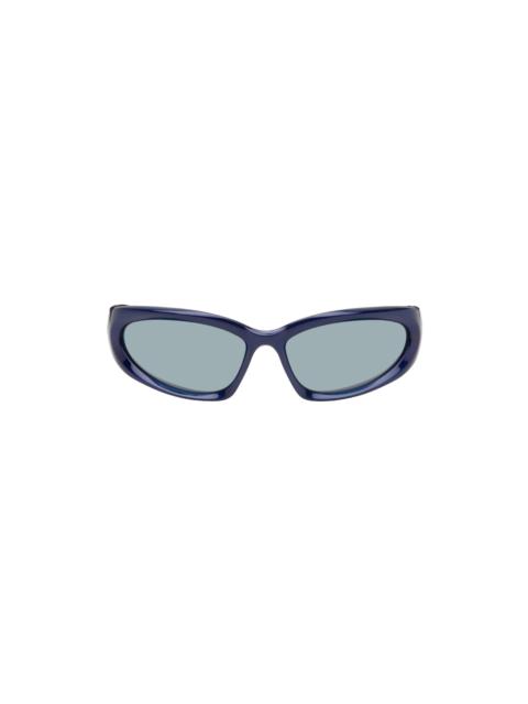 Blue Swift Oval Sunglasses