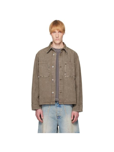HOPE Brown Studded Denim Jacket