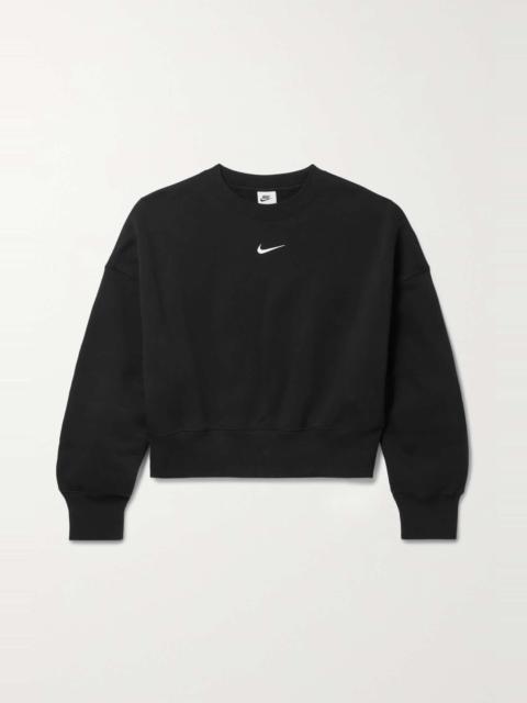 Nike Sportswear Essentials oversized cropped cotton-blend jersey sweatshirt