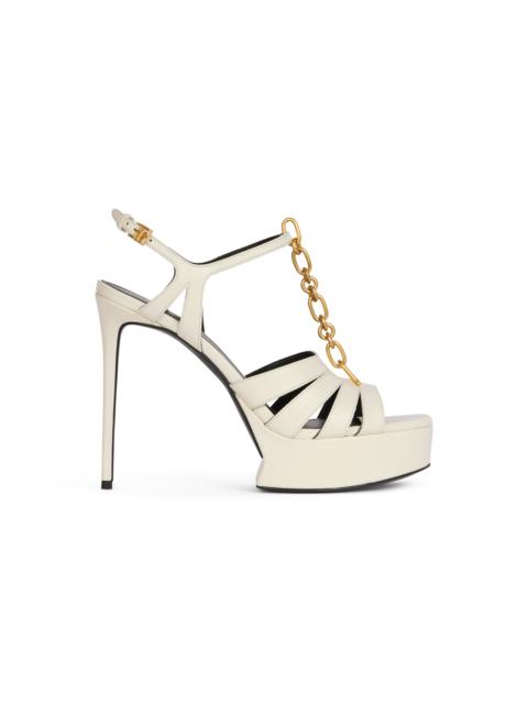 Balmain Sync platform sandals in smooth leather