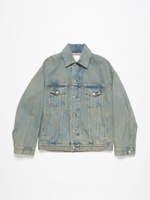 Denim jacket - Oversized fit - Blue/beige