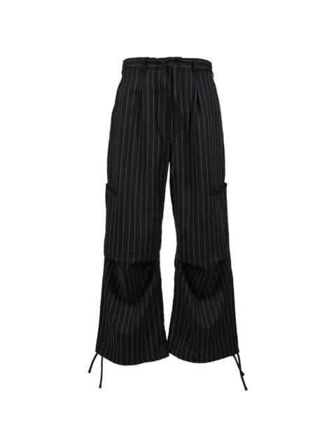 Y-3 pinstripe-pattern drawstring trousers