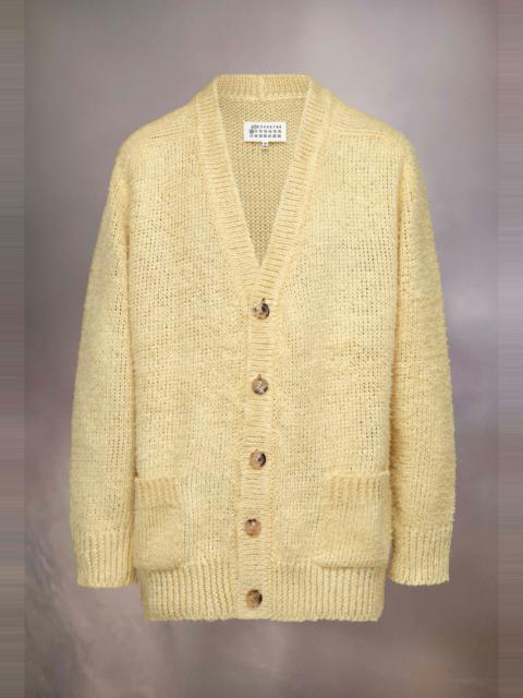 Brushed linen knit cardigan