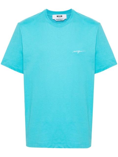 MSGM embroidered-logo cotton T-shirt