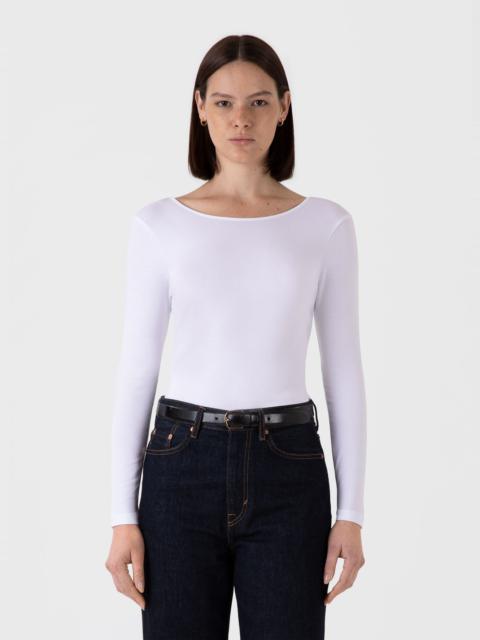 Sunspel Stretch Cotton Scoop Back Top