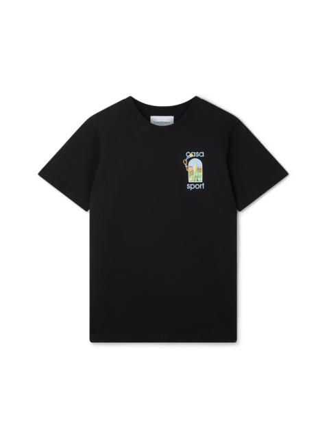 【関税込み】Casablanca ブラック Le Jeu Tシャツ Black 'Le Jeu' T-Shirt by Casablanca on Sale