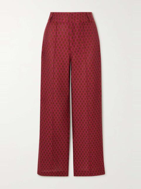 Yoshi jacquard wide-leg pants