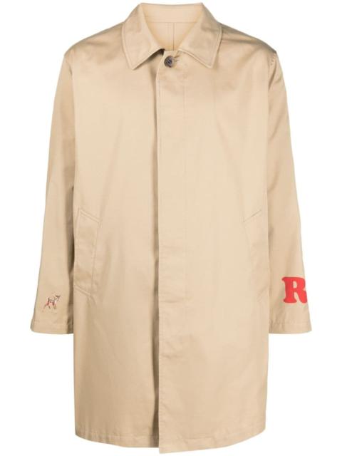 UNDERCOVER slogan-print gabardine trench coat