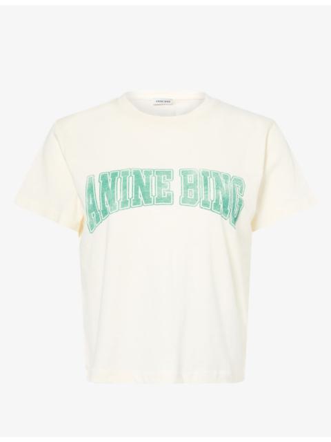 ANINE BING Shelley Logo-Print Cotton T-Shirt