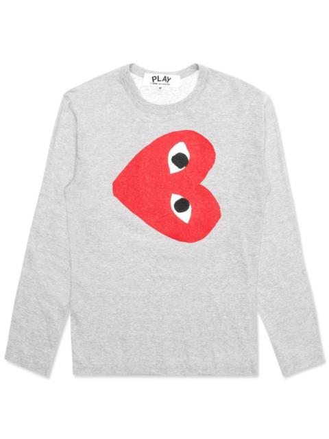 Comme des Garçons PLAY 옆 심장 인쇄 티셔츠