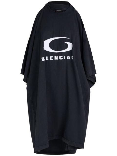 BALENCIAGA Icon Print pulled cotton t-shirt dress