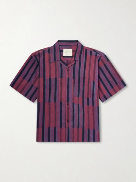 KARDO Rohit Convertible-Collar Striped Cotton Shirt