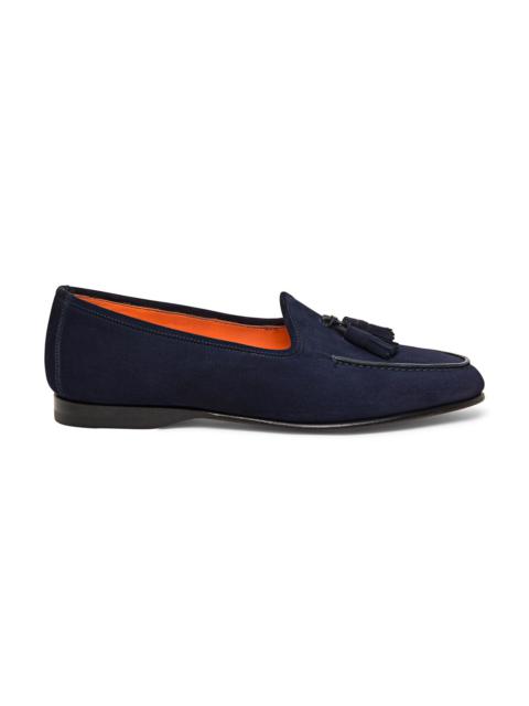 Men’s blue suede Andrea tassel loafer