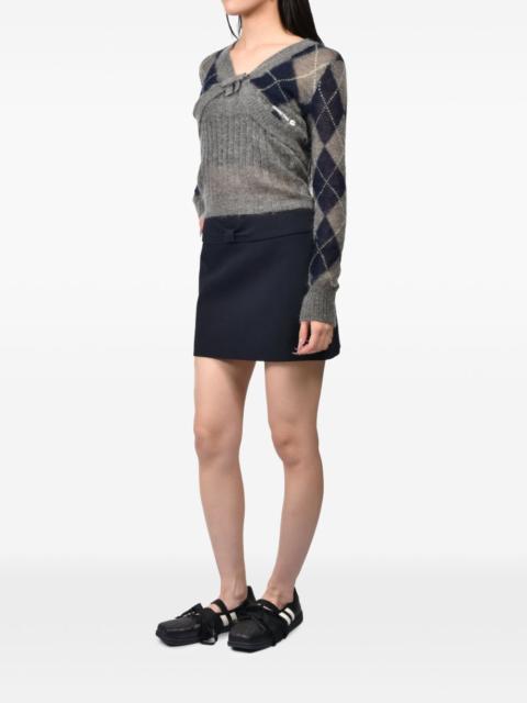 SHUSHU/TONG bow-detail mini skirt