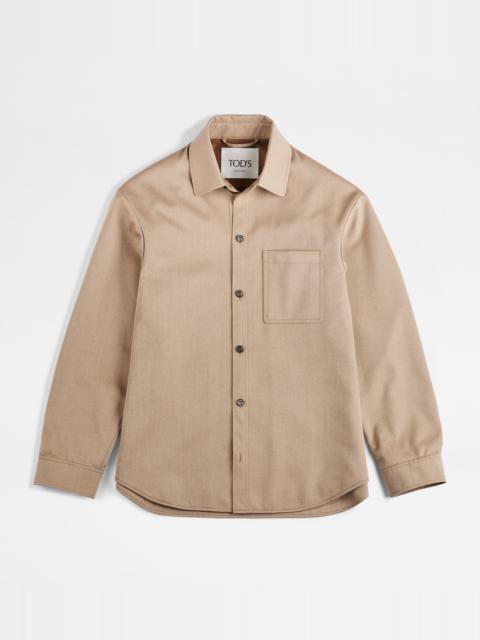 Tod's SHIRT IN WOOL - BEIGE
