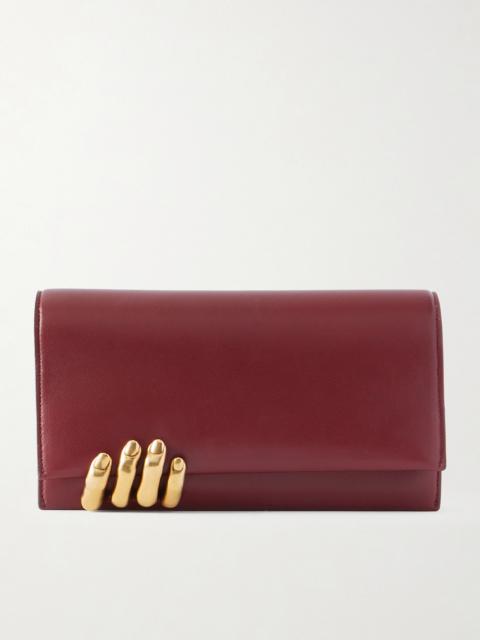 KHAITE Embellished Textured-leather Clutch