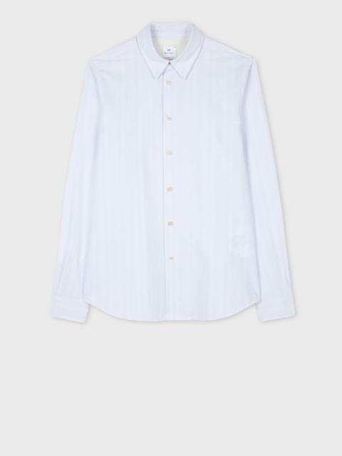 Paul Smith Tailored-Fit Light Blue 'Broken Stripe' Cotton Shirt